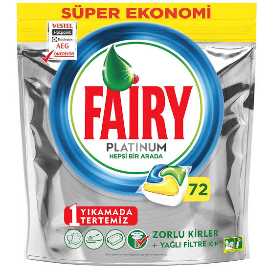 قرص ماشین ظرفشویی Fairy Platinum بسته ۷۲ عددی