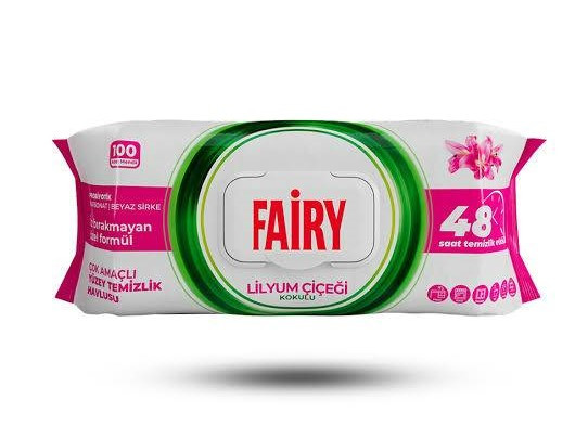 دستمال مرطوب پاک کننده سطوح 100 عددی fairy