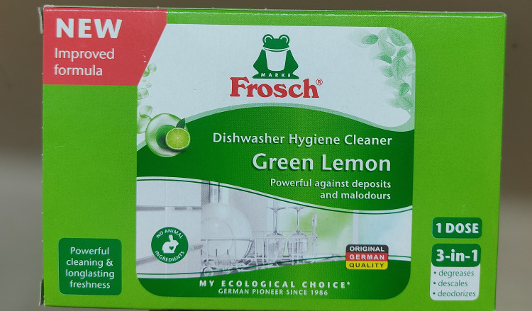 جرمگیر و شوینده بهداشتی ماشین ظرفشویی فروش frosch لیمو سبز ۱ دوز
