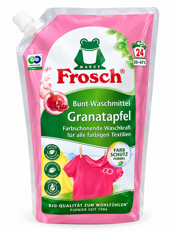 مایع لباسشویی فروسش Frosch مدل انار مناسب لباسهای رنگی ۱.۸ لیتری