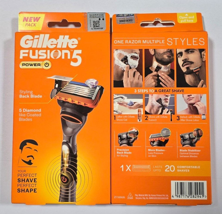 خودتراش ژیلت Fusion5 Power مدل 5 تیغه با تیغه پشتی اصلاح و استایلینگ