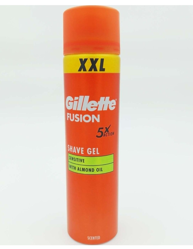 ژل اصلاح ژیلت فیوژن ۵X سایز۲۴۰ میل مخصوص پوست حساس با روغن بادام | Gillette Fusion Shave Gel