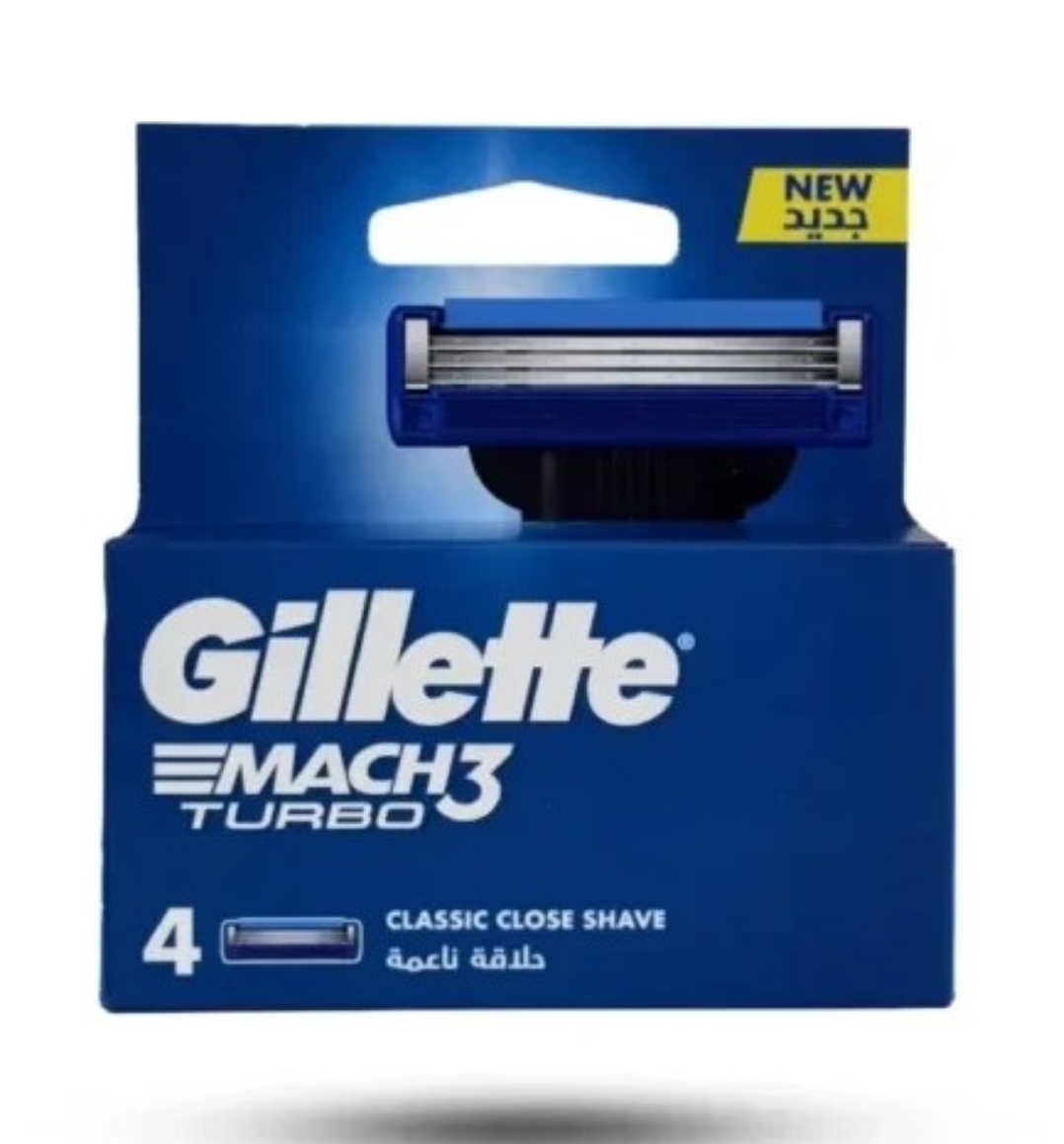 تیغ یدک ژیلت مچ ۳ توربو بسته ۴ عددی | Gillette Mach3 Turbo