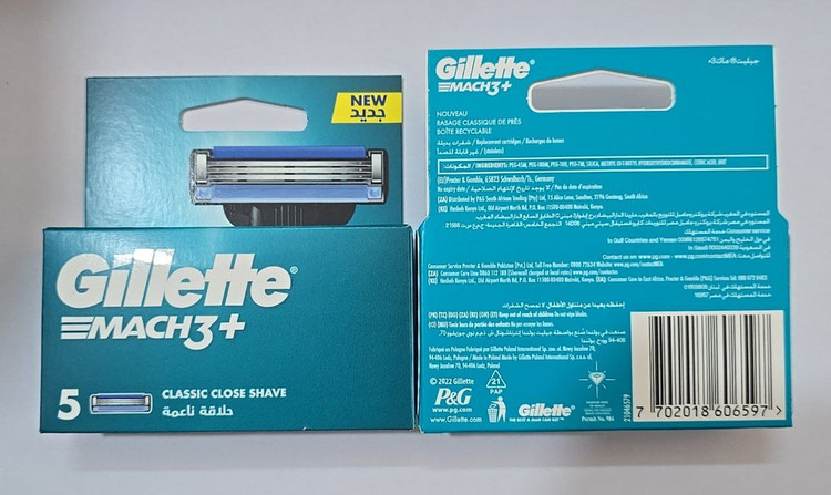 تیغ یدک ژیلت مچ ۳ پلاس بسته ۵ عددی | Gillette Mach3+
