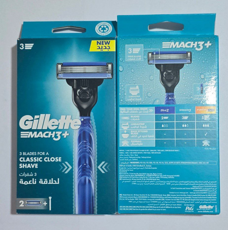دسته اصلاح ژیلت مچ ۳ پلاس به همراه ۲ تیغ یدک | Gillette Mach3+ Razor