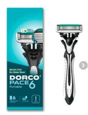 تیغ اصلاح ششلبه دورکو پیس ۶ همراه با ویتامین E و آلوئهورا | Dorco Pace 6