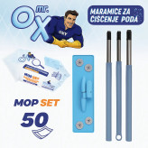 دستمال تی همراه دسته تی اوکسی Mr. OXY مدل Yer Temizlik Havlusu بسته ۵۰ عددی + هدیه تی (Mop)