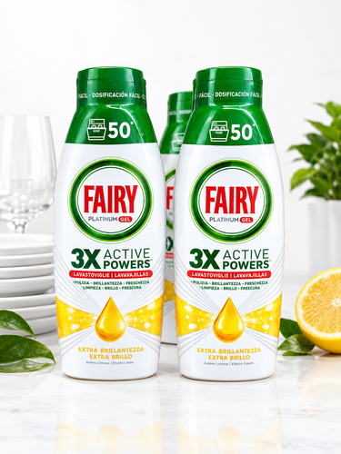 ژل ماشین ظرفشویی فیری پلاتینیوم 3X Active Powers ظرفیت ۵۰ شستشو – Fairy Platinum Gel