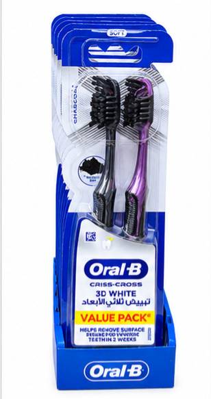 مسواک اورال بی کراس اکشن 3D وایت مدل سفیدکننده دندان، بسته اقتصادی دو عددی Oral-B CrossAction 3D White Value Pack