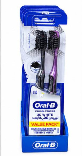 مسواک اورال بی کراس اکشن 3D وایت مدل سفیدکننده دندان، بسته اقتصادی دو عددی Oral-B CrossAction 3D White Value Pack