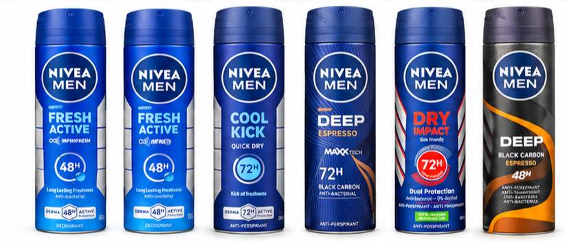 اسپری ضدتعریق مردانه نیوآ NIVEA MEN مدل‌های مختلف ۴۸ و ۷۲ ساعته