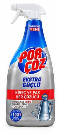 اسپری پاککننده رسوب و زنگزدگی پورچوز (Por Çöz) مدل Extra Güçlü، مناسب از بین بردن آهک، رسوبات و زنگزدگی سطوح